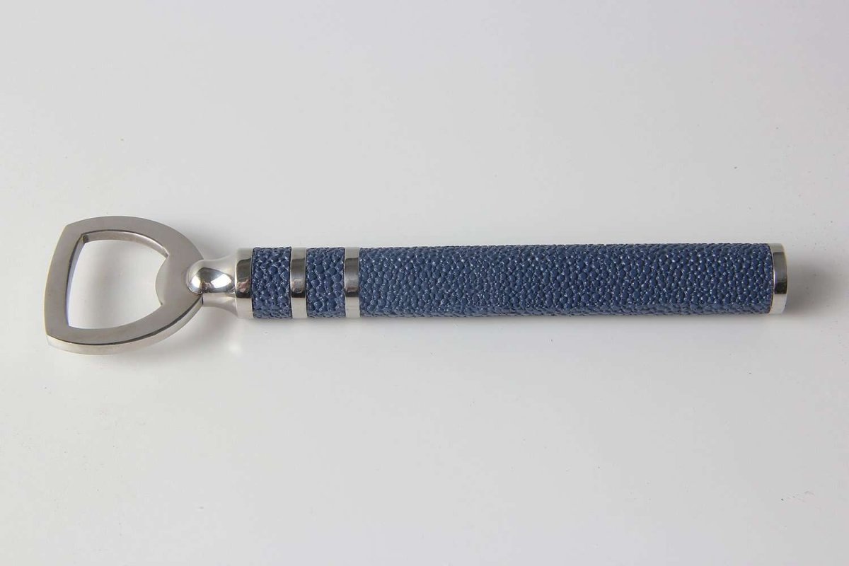 Bottle Opener in Nile Blue Shagreen - Ouverture London
