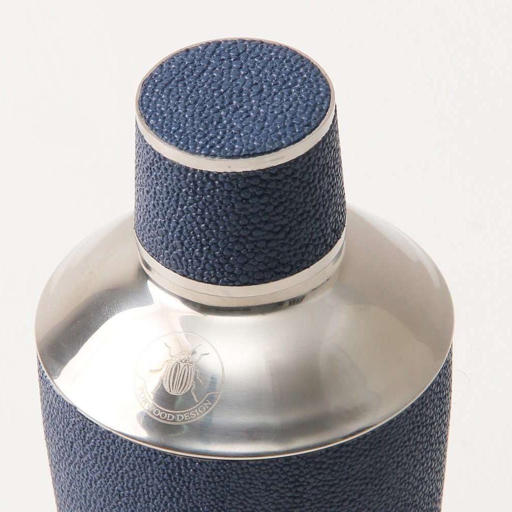 Cocktail Shaker in Nile Blue Shagreen - Ouverture London