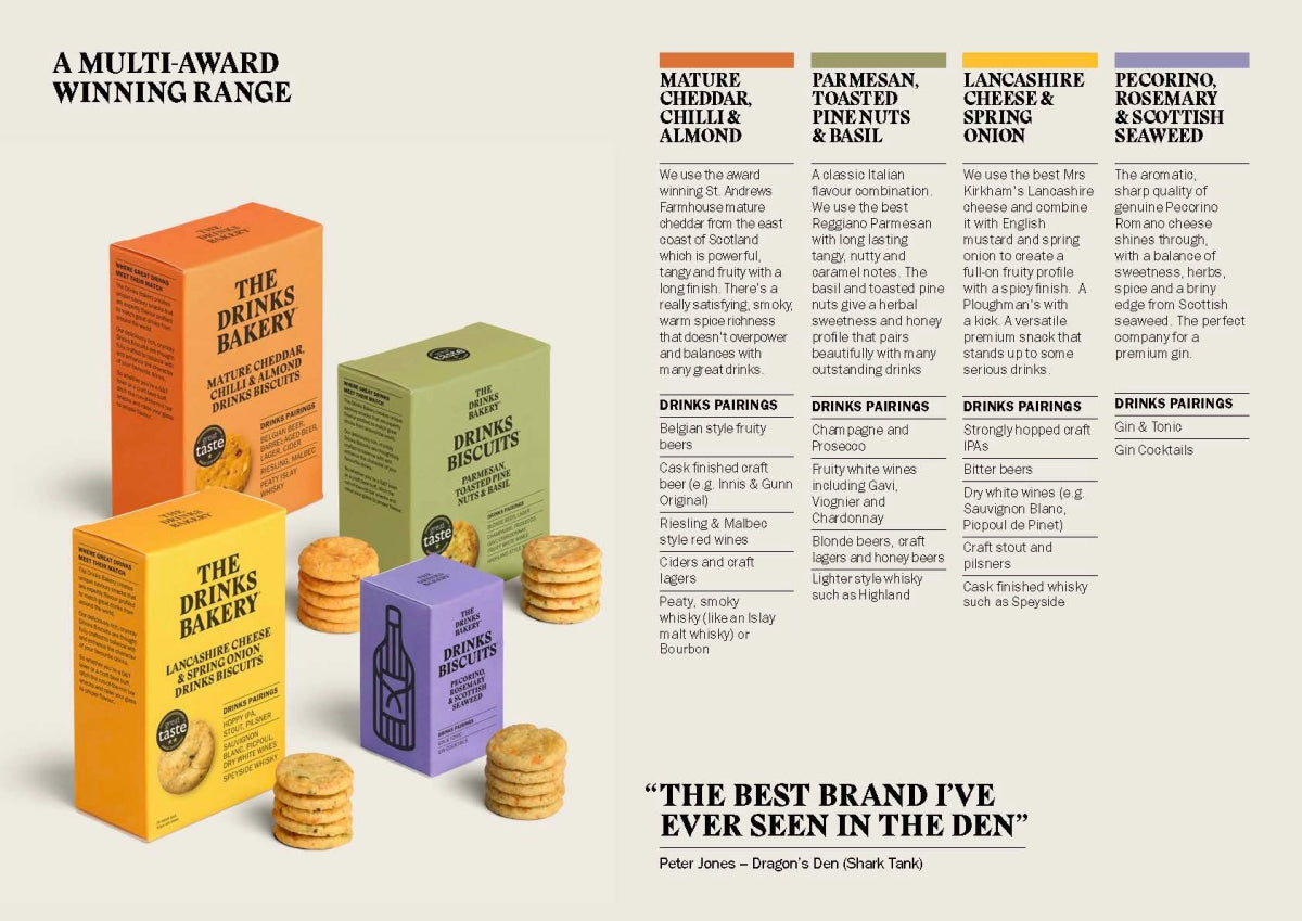 Drinks Biscuits - Pecorino, Rosemary & Seaweed 36g x 8 Packs - Ouverture London